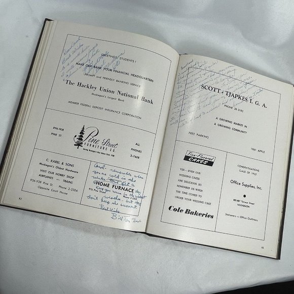 1952 Western Michigan Christian High School Yearbook Inscribed Good Luck Wishes - Picture 13 of 14